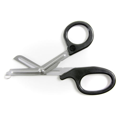McKesson Utility Scissors, Office Grade, 7.25" Length, Stainless Steel / Plastic, Non-Sterile, Finger Ring Handle, Angled Blunt Tip / Blunt Tip - 01-320BKGM-Single - LL Medico