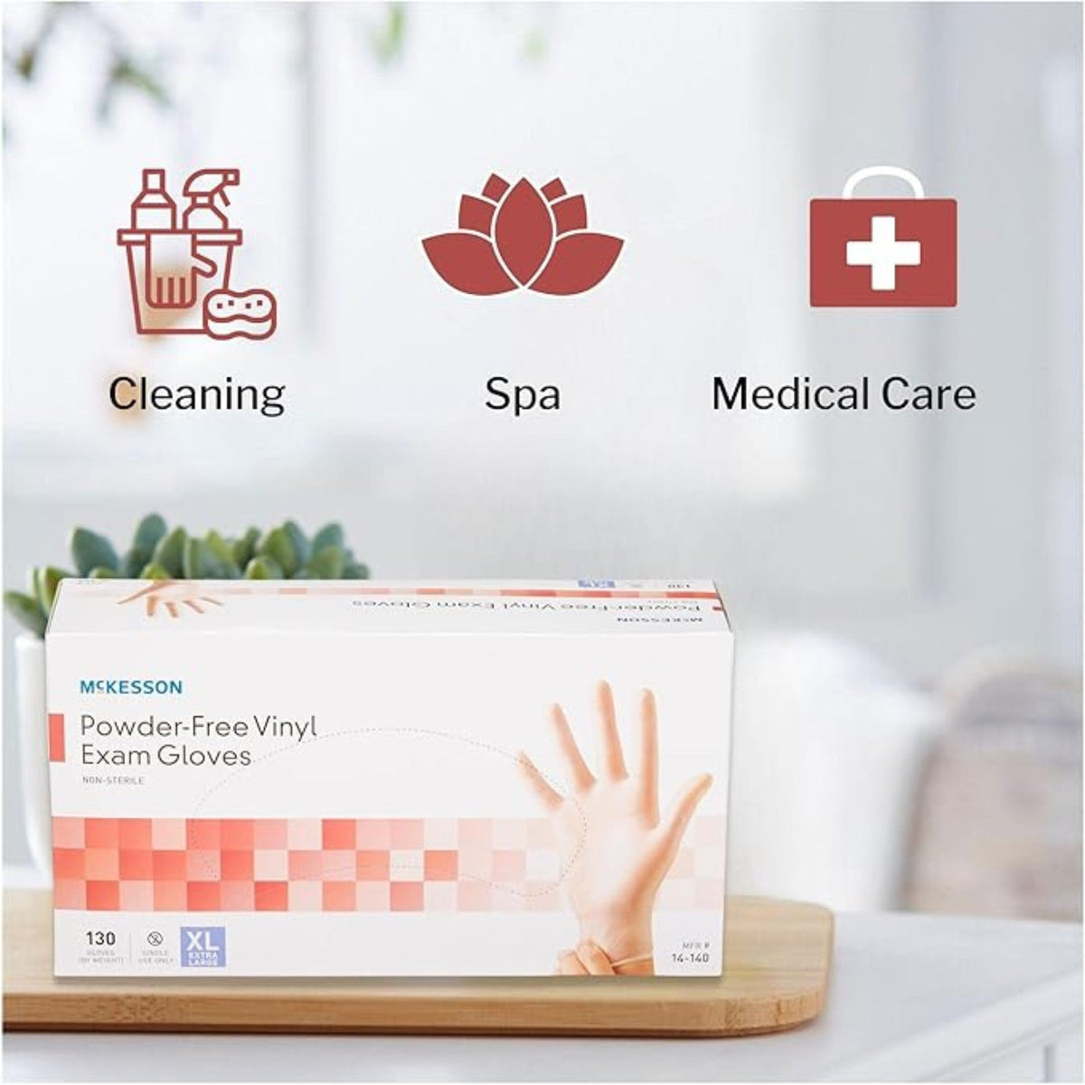 McKesson Vinyl Exam Gloves, Powder-Free, Extra Large - 14-170-Box - LL Medico