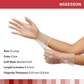 McKesson Vinyl Exam Gloves, Powder-Free, Extra Large - 14-170-Box - LL Medico