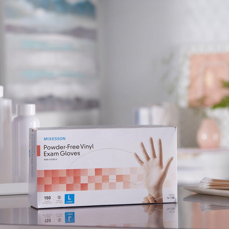 McKesson Vinyl Exam Gloves, Powder-Free, Non-Sterile - 14-164-Box - LL Medico