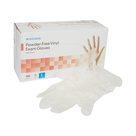 McKesson Vinyl Exam Gloves, Powder-Free, Non-Sterile - 14-164-Box - LL Medico