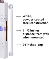 McKesson Wall Grab Bar, White Powder Coated Steel - 146-RTL12012 - LL Medico