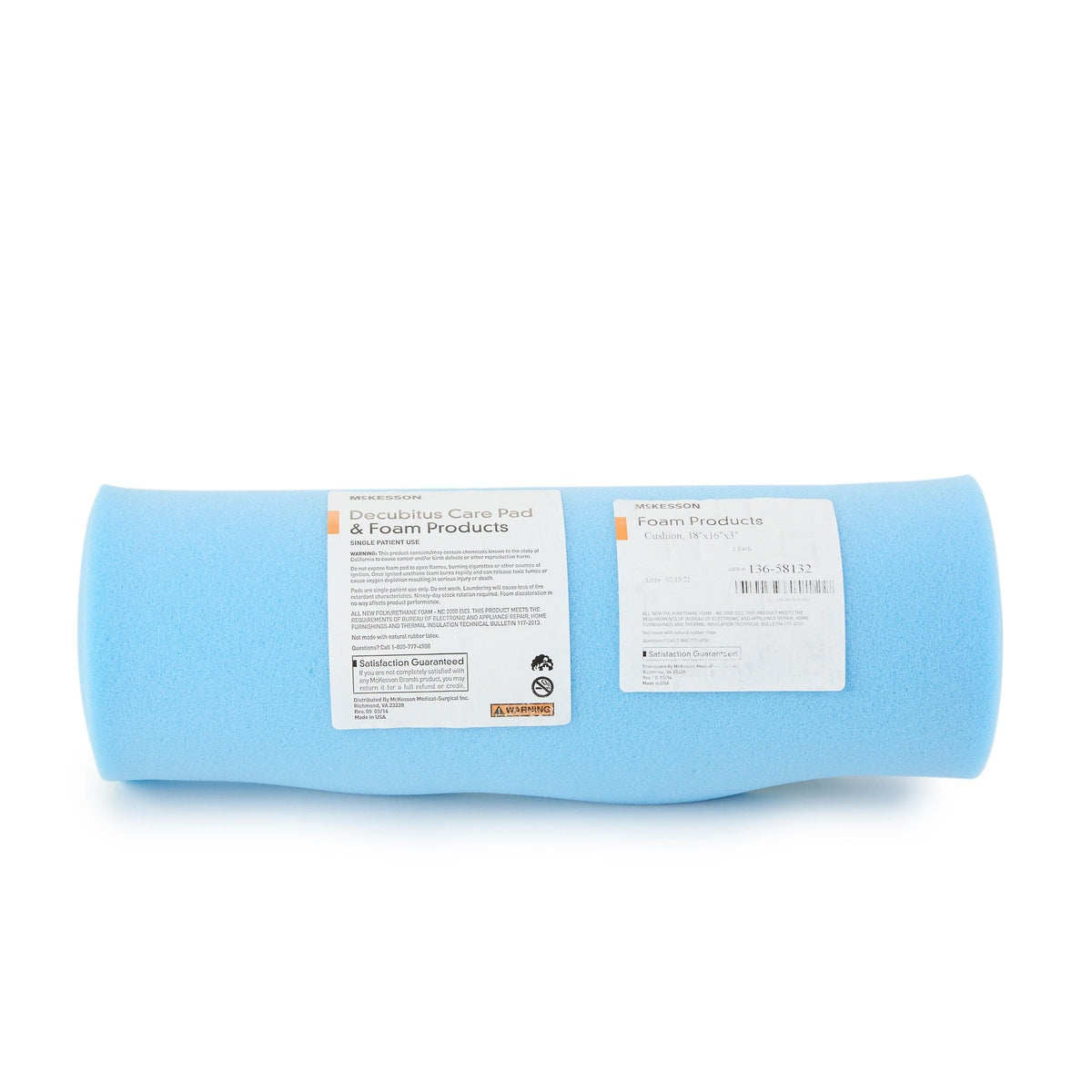 McKesson Wheelchair Foam Seat Cushion, 18" x 16" x 3", Standard - 136-58132-Single - LL Medico