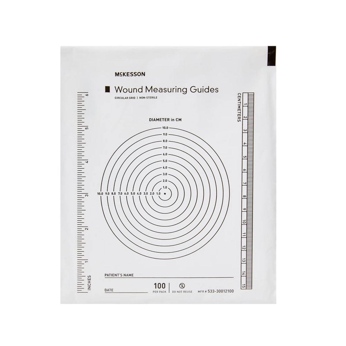 McKesson Wound Measuring Guide Circular Grid, Non-Sterile - 533-30012100-Single - LL Medico