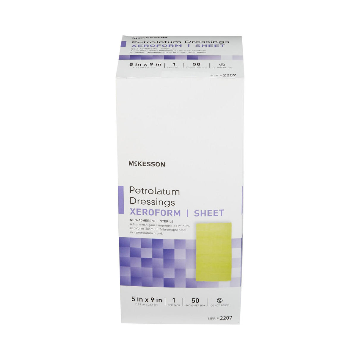McKesson Xeroform Petrolatum Gauze Dressing, 5 x 9 Inch, Sterile - 2207-Box - LL Medico