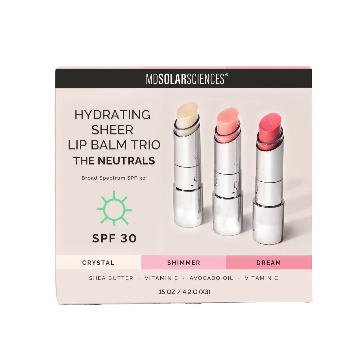 MDSolarSciences Hydrating Sheer Lip Balm, Neutrals Trio, 0.15 oz - 4000125-Single - LL Medico