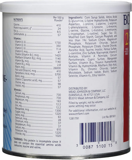 Mead Johnson BCAD 2 Medical Food Powder, Vanilla, 1 lb - 891501-Single - LL Medico