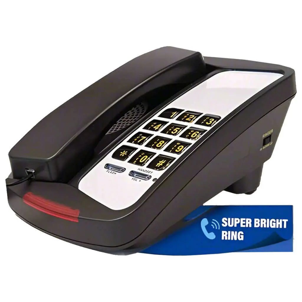 Med-Pat D800 Corded Desk Phone | Adjustable Volume & HAC - D800BK - LL Medico