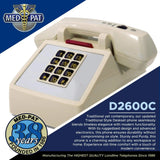 Med-Pat D2600C Retro Corded Desk Phone | Beige & Volume Boost