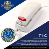 Med-Pat T1C Trimline Corded Phone | Dove Gray & Hearing Aid Compatible