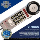 Med-Pat XL3060 Pewter One-Piece Phone | Volume Boost & Visual Ring