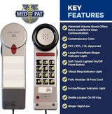 Med-Pat XL3060 Pewter One-Piece Phone | Volume Boost & Visual Ring