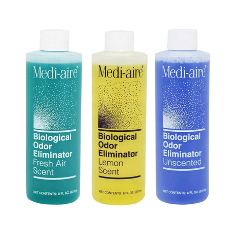 Medi-aire Biological Odor Eliminator, Deodorizer, Unscented, Liquid, Alcohol Based, 8 oz Bottle - 7018U-Single - LL Medico