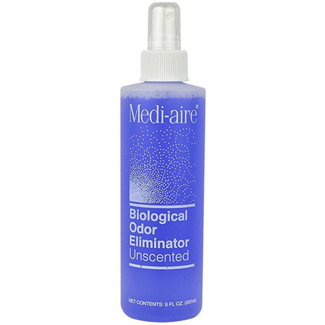 Medi-aire Biological Odor Eliminator, Deodorizer, Unscented, Liquid, Alcohol Based, 8 oz Bottle - 7018U-Single - LL Medico