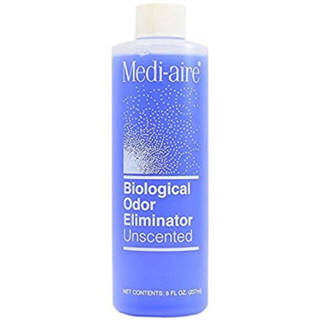 Medi-aire Biological Odor Eliminator, Deodorizer, Unscented, Liquid, Alcohol Based, 8 oz Bottle - 7018U-Single - LL Medico