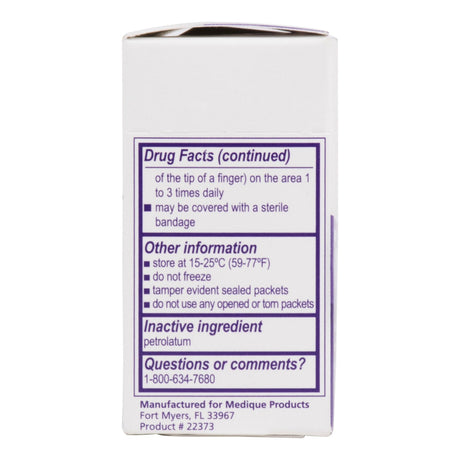 Medi-First Triple Antibiotic Ointment, First Aid Antibiotic, Bacitracin, Neomycin, Polymyxin B, 0.5 Gram Individual Packet - 22373-Box - LL Medico