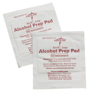 Medline Alcohol Prep Pads, Sterile, 70% Isopropyl Alcohol - MDS090735-Box - LL Medico