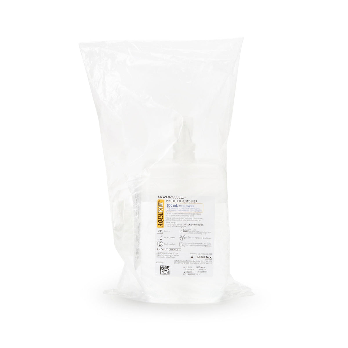 Medline AquaPak Prefilled Humidifier with Adapter, 650 mL - HUD00640-Single - LL Medico