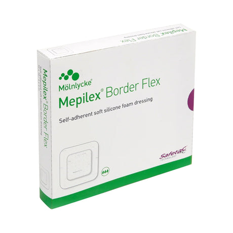 Mepilex Border Flex Silicone Adhesive Foam Dressing, Sterile, Oval, 5.1 x 6.3" - 583300-Single - LL Medico