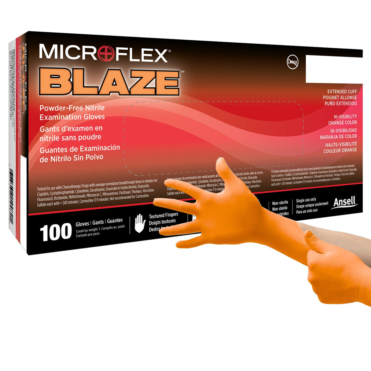 Microflex Blaze Nitrile Exam Glove - N483-Box - LL Medico