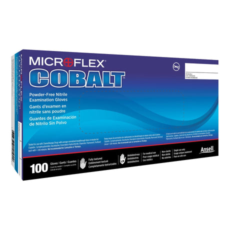 Microflex Cobalt Nitrile Exam Gloves, Powder-Free, Fully Textured, Blue - N194-Box - LL Medico