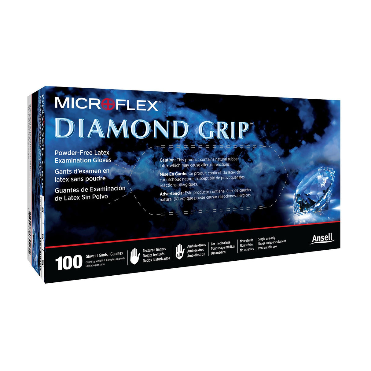Microflex Diamond Grip Latex Exam Glove, Extra Large, White - MF-300-XL-Box - LL Medico