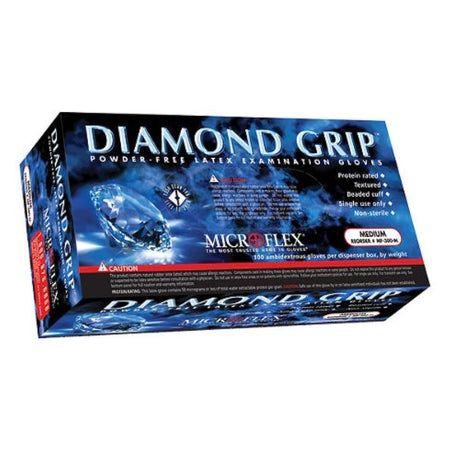 Microflex Diamond Grip Powder-Free Latex Exam Gloves, White - MF-300-XL-Box - LL Medico