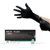 Microflex MidKnight Nitrile Exam Gloves, Black, Fully Textured - MK-296-XL-Case - LL Medico