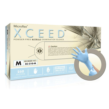 Microflex Xceed Nitrile Exam Gloves, Blue - XC-310-S-Box - LL Medico