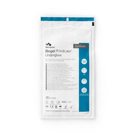 Molnlycke Biogel PI Indicator Underglove, Blue, Sterile, Powder-Free, Polyisoprene, 50 Pairs - MOL41660-Box - LL Medico