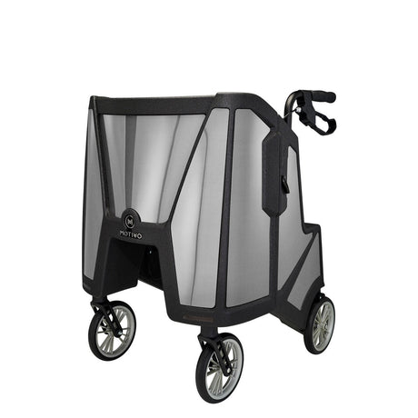 Motivo Tour Rolling Walker with Seat, Backrest, Storage - Upright Rollator, 300 lbs - 10003TRPS - LL Medico
