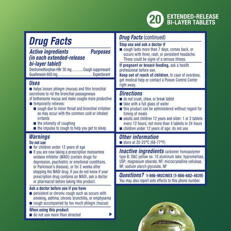 Mucinex DM 12 Hour Expectorant and Cough Suppressant, Regular Strength - 63824005634 - LL Medico