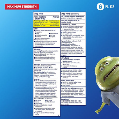 Mucinex Fast - Max Cold & Flu Relief All - In - One Liquid, Maximum Strength, 6 fl oz - 63824054866 - LL Medico