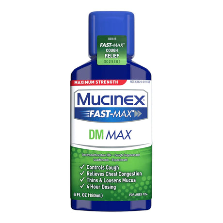 Mucinex Fast - Max DM Max Expectorant & Cough Relief Liquid, 6 fl oz - 63824001966 - LL Medico