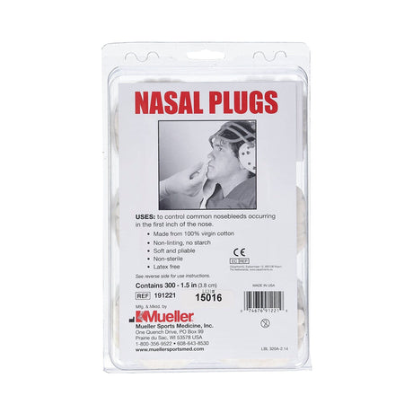 Mueller Nasal Packing, Non-Impregnated, White, Cotton, NonSterile, 1.5" Length - 191221-Pack - LL Medico