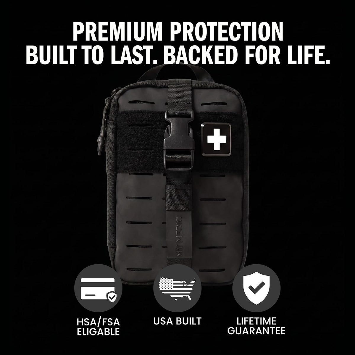 My Medic MyFAK Pro First Aid Kit, Black - MM-KIT-U-MED-BLK-PRO-V2-Single - LL Medico