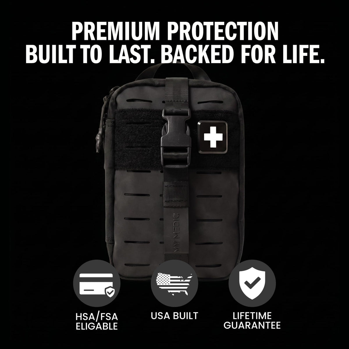 My Medic MyFAK Standard First Aid Kit, Black - MM-KIT-U-MED-BLK-STN-V2-Single - LL Medico