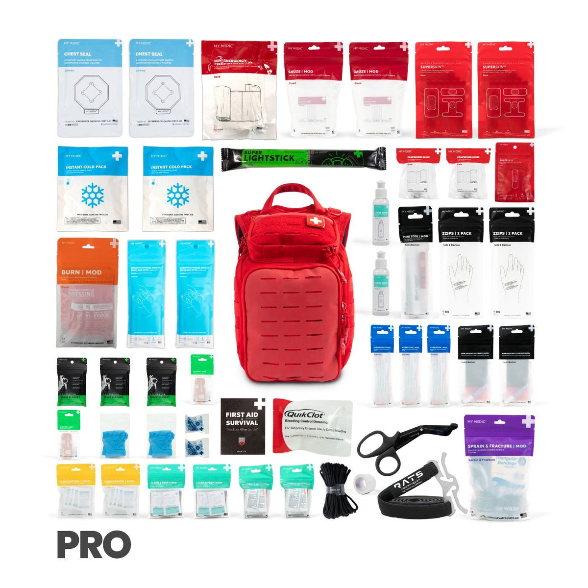 My Medic Recon Pro First Aid Kit, Red - MM-KIT-U-LG-RED-PRO-Single - LL Medico