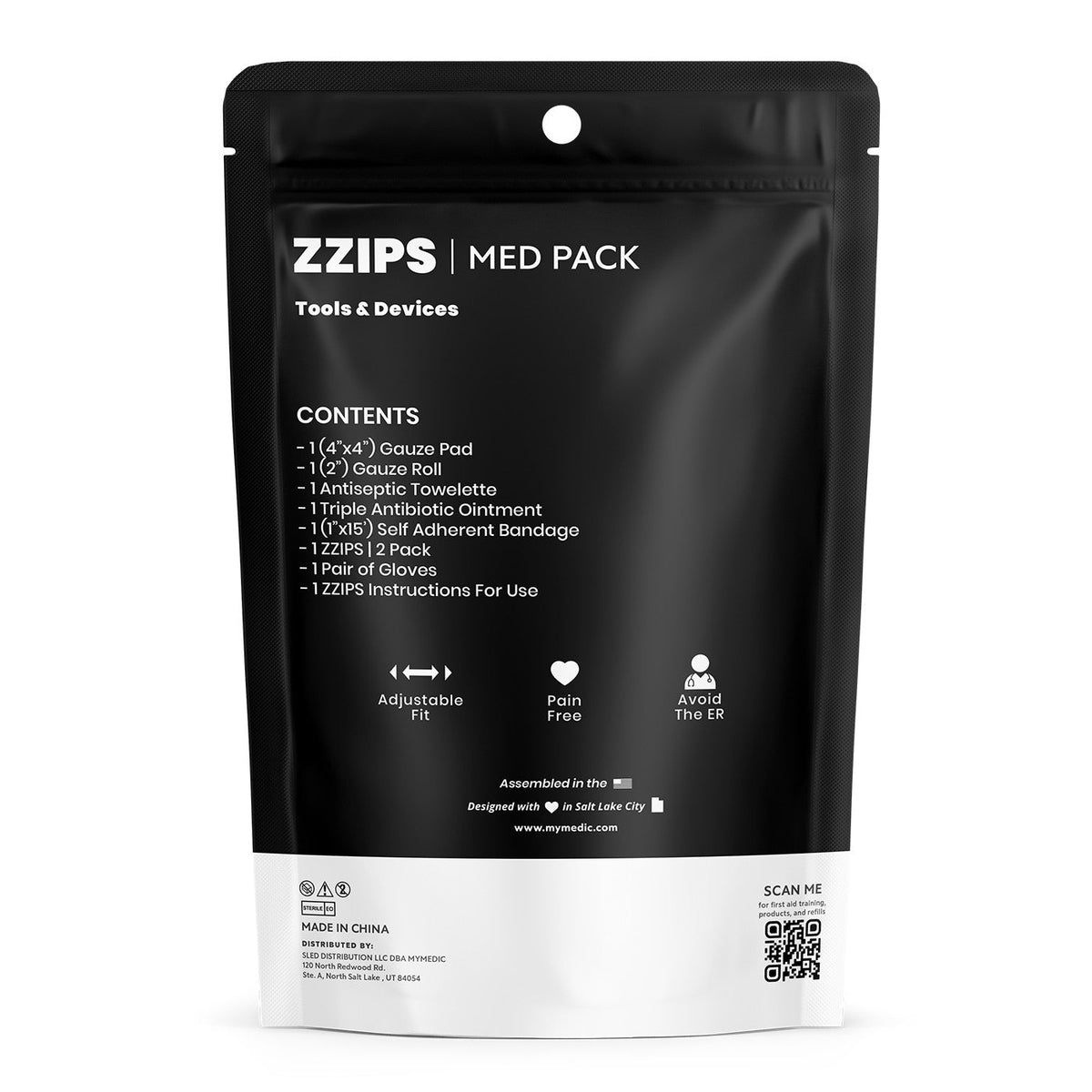 My Medic Zzips Cut Kit Med Pack First Aid Kit, 1.1 oz - MM-SPL-MD-PK-ZZIP-CUT-EA-Single - LL Medico