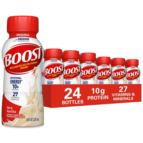 Nestle Boost Original Nutritional Drink, Very Vanilla, 8 oz bottle, CS/24 - 00043900582764-Case - LL Medico