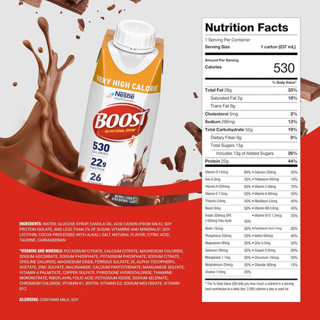 Nestle Boost Very High Calorie (VHC), Chocolate, 8 oz Carton, Case/24 - 00043900906584 - LL Medico