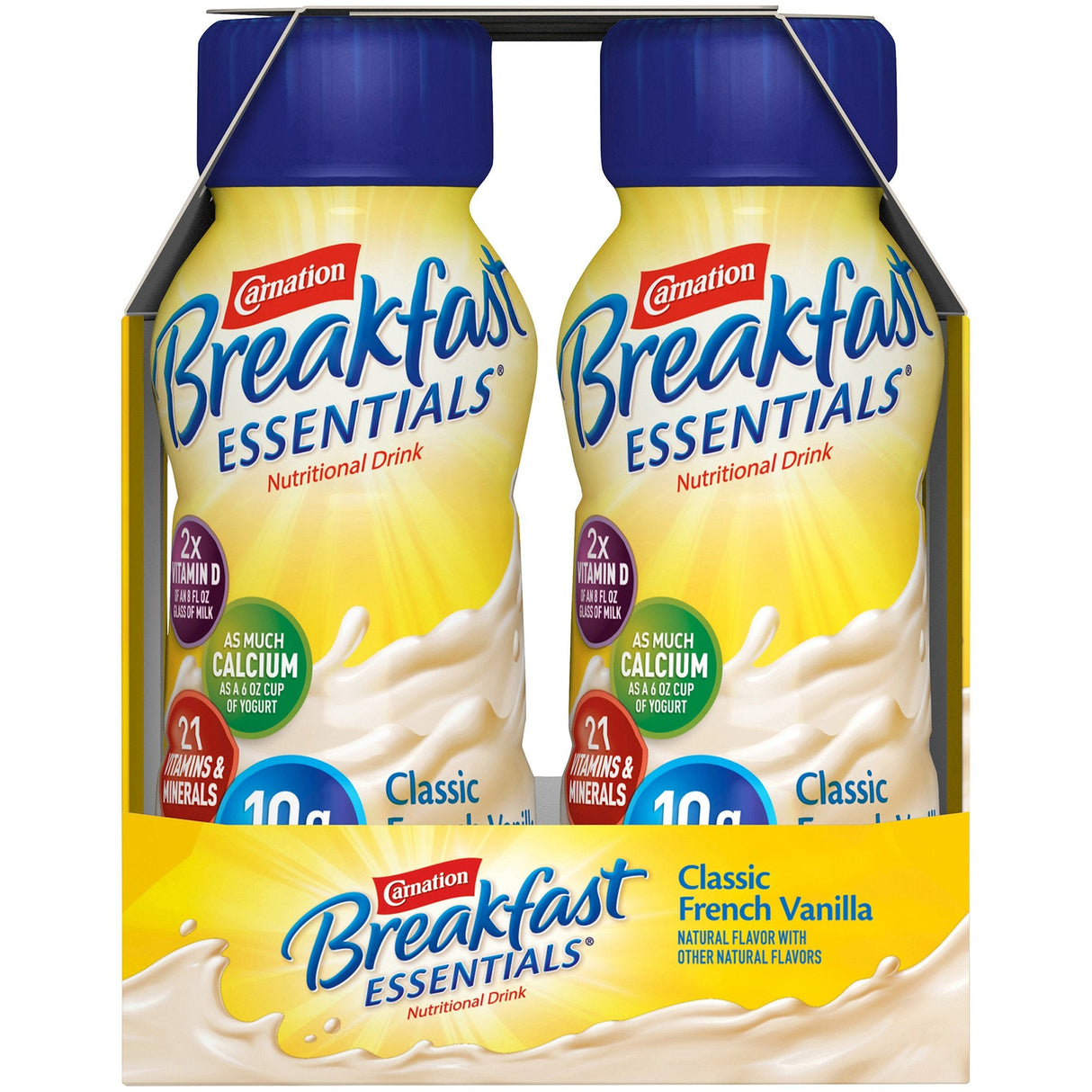 Nestle Carnation Breakfast Essentials, 8 oz Bottle, French Vanilla - 12230501-6pk - LL Medico