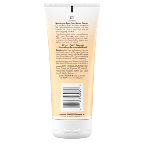 Neutrogena Deep Clean Cream Cleanser - 07050106095-Single - LL Medico