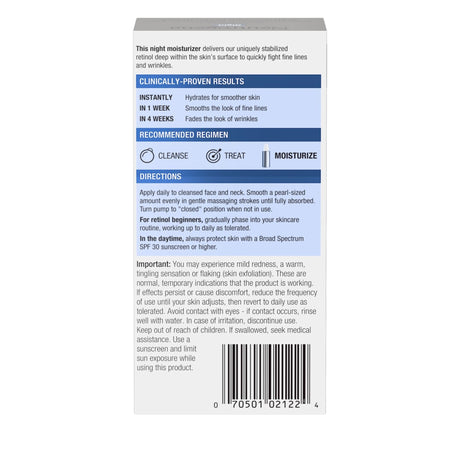 Neutrogena Rapid Wrinkle Repair Retinol Moisturizer Night Lotion, Unscented, 1 fl oz - 07050102122-Single - LL Medico