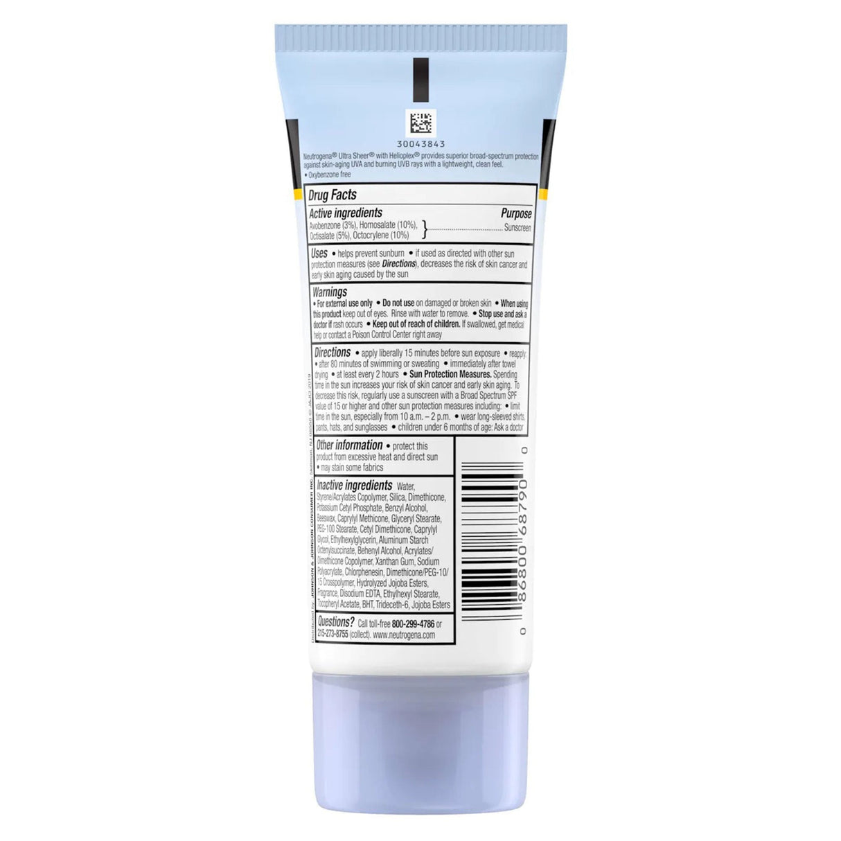 Neutrogena Ultra Sheer Dry-Touch Sunscreen Lotion, SPF 55, 3-ounce Tube - 08680068790-Single - LL Medico