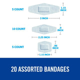 Nexcare Strong Hold Bandages for Sensitive Skin, Sterile, Assorted Sizes, 20 Count - SSB-20A-Box - LL Medico