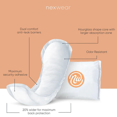 Nexwear Incontinence Pads, Moderate - 3390-Pack - LL Medico
