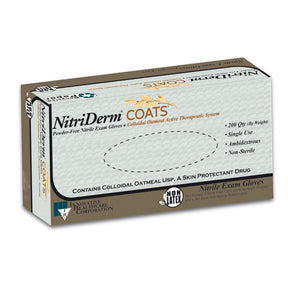 NitriDerm Coats Powder-Free Nitrile Exam Gloves, White - 125302-Box - LL Medico
