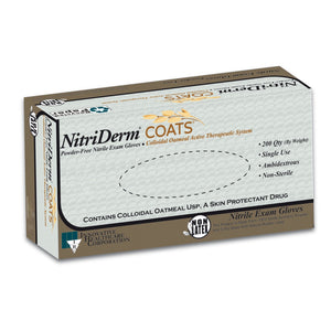 NitriDerm Coats Powder-Free Nitrile Exam Gloves, White - 125302-Box - LL Medico