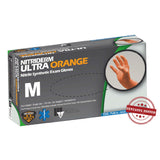 NitriDerm Ultra Orange Nitrile Exam Gloves, Medium, 100 Count - 199200-Box - LL Medico